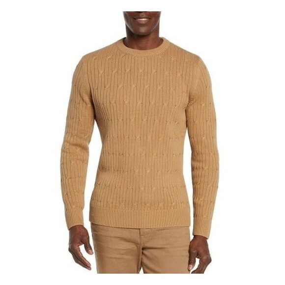 Express Other - NWT Express Men's Cable Knit Sweater Pecan Size XL Pecan Brown Crewneck